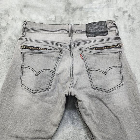 Levi's Jeans Mens W29 L30 Gray 514 Slim Straight Athletic Distressed Denim - Picture 4 of 14